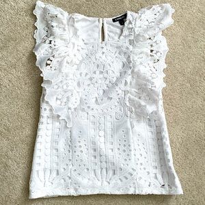 Express white lace top